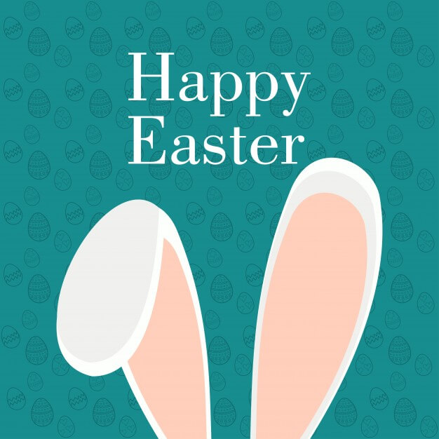 Easter card with rabbit ears