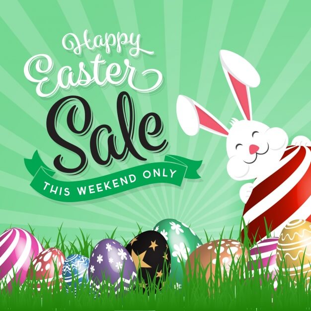 Easter sales background with rabbit