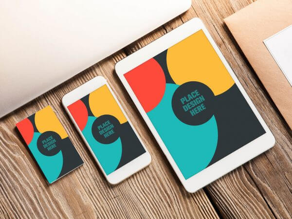 Business Card and Apple Devices Mockup
