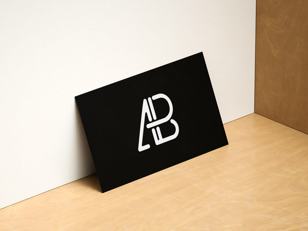 Horizontal and vertical Business Cards Showcase Mockup