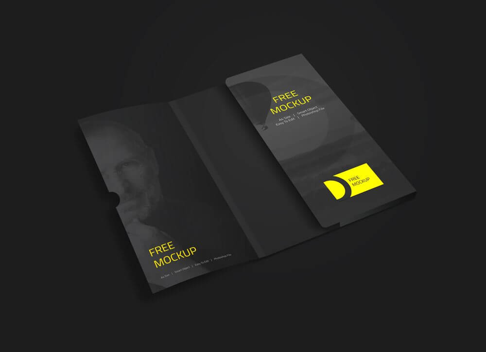 Folder with Business Card Mockup