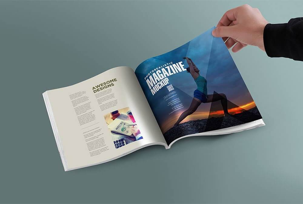 Browsing a Magazine Mockup