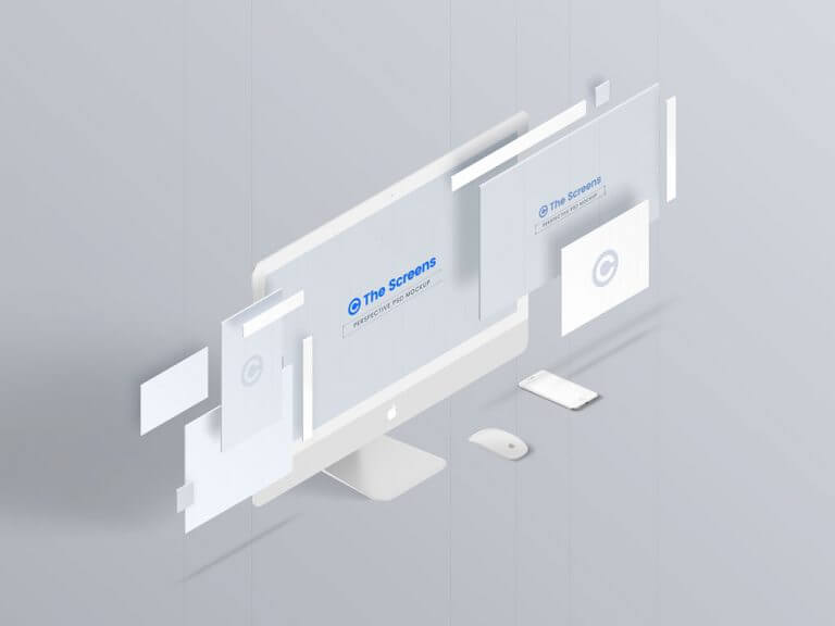 Perspective iMac Screen Mockup