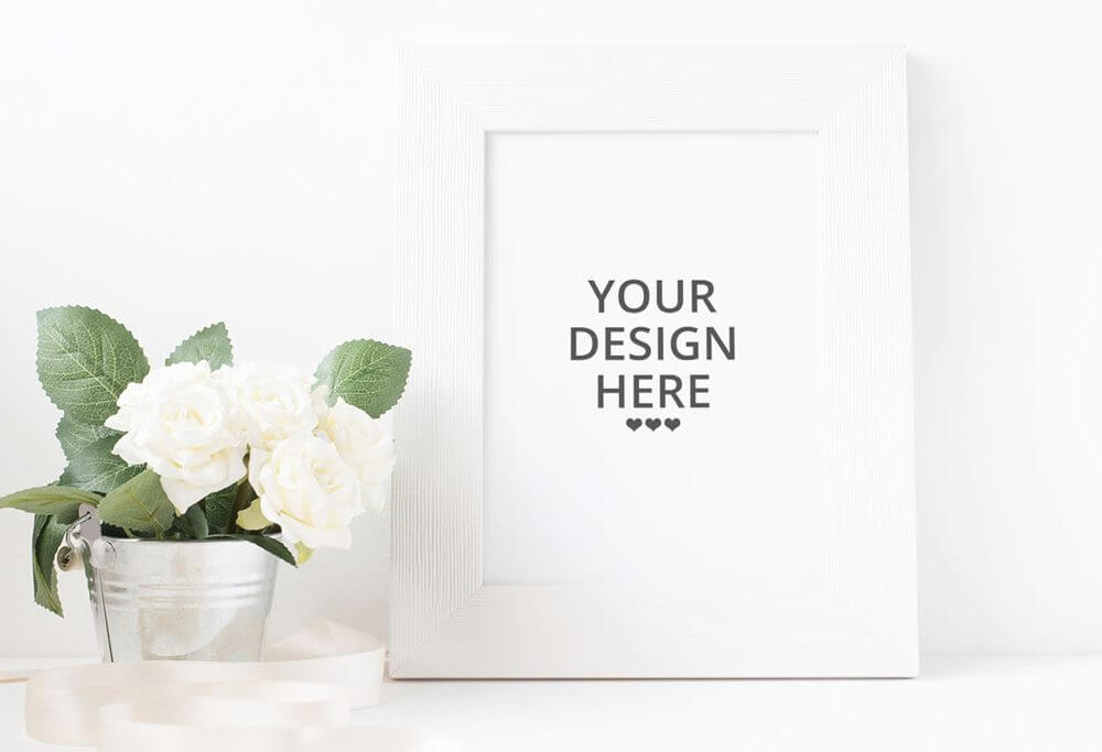 White Picture Frame Mockup