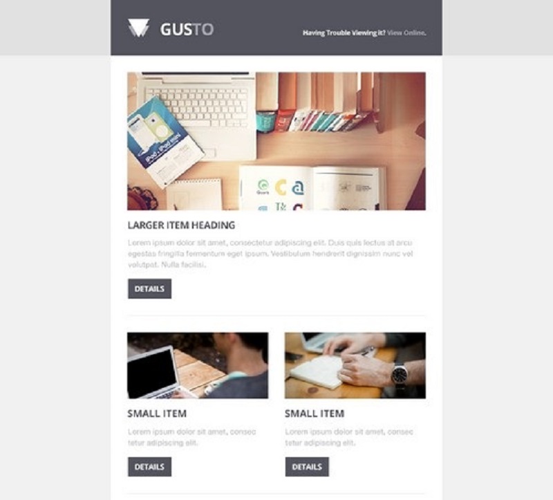 Gusto Email PSD Template