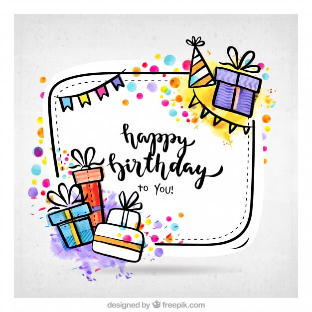 Hand drawn birthday gifts background