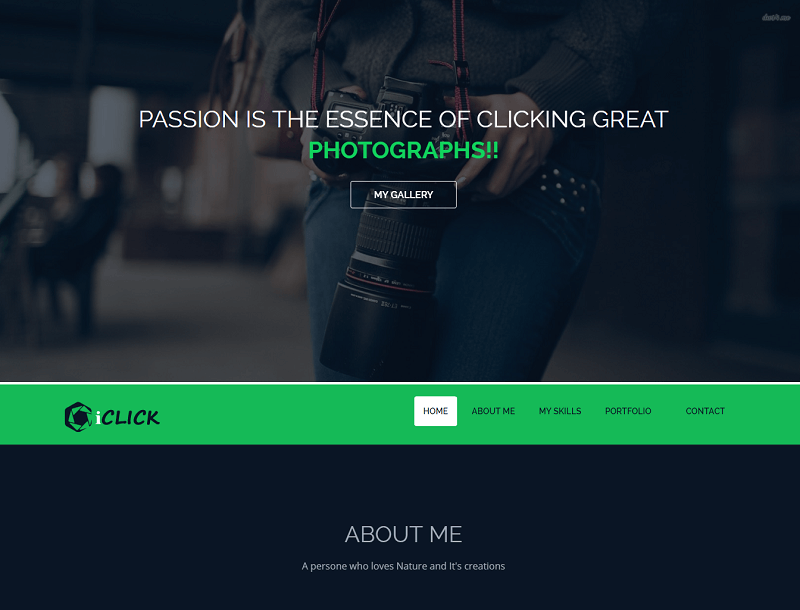 iClick Photography Bootstrap Free Website Template