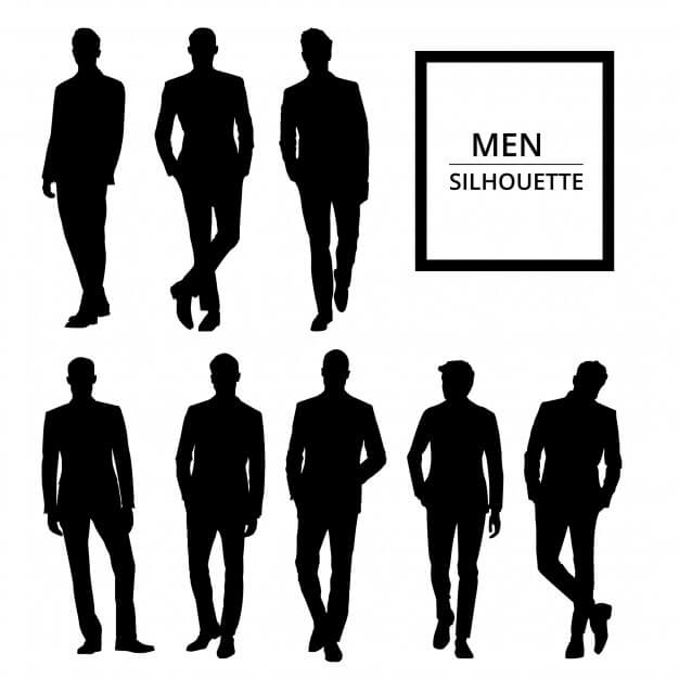 Men silhouettes in suit