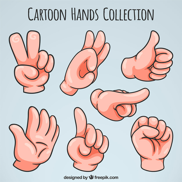 Pack of cartoon hands