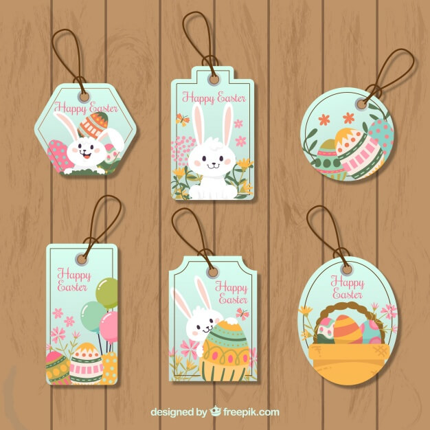 Pack of easter tags