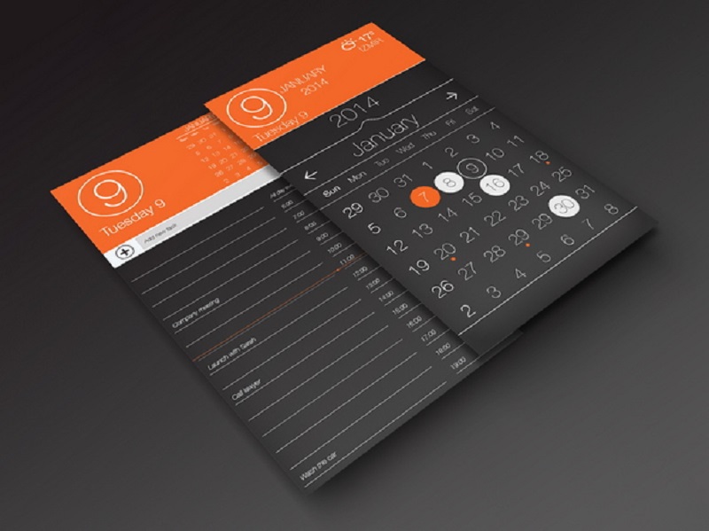 (Free PSD) Calendar App Ui, Task Page