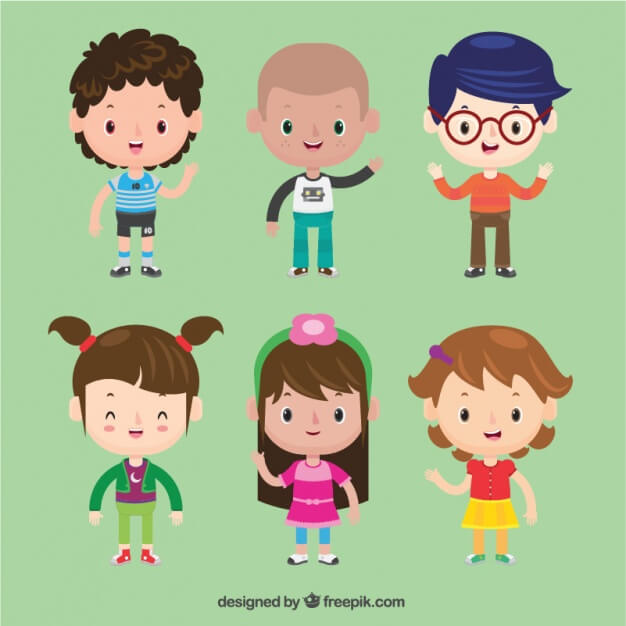 Set of beautiful children characters