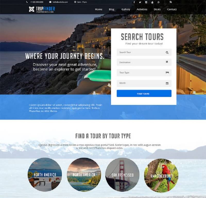 TripFinder PSD Template