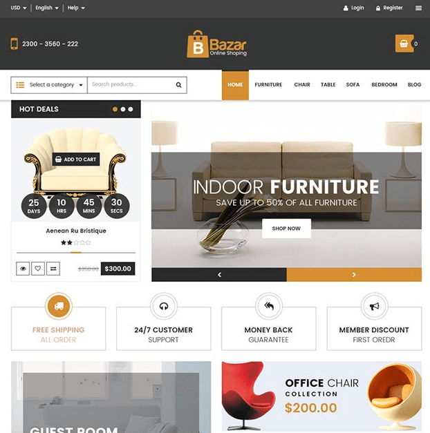 Bazar E Commerce Web Template PSD