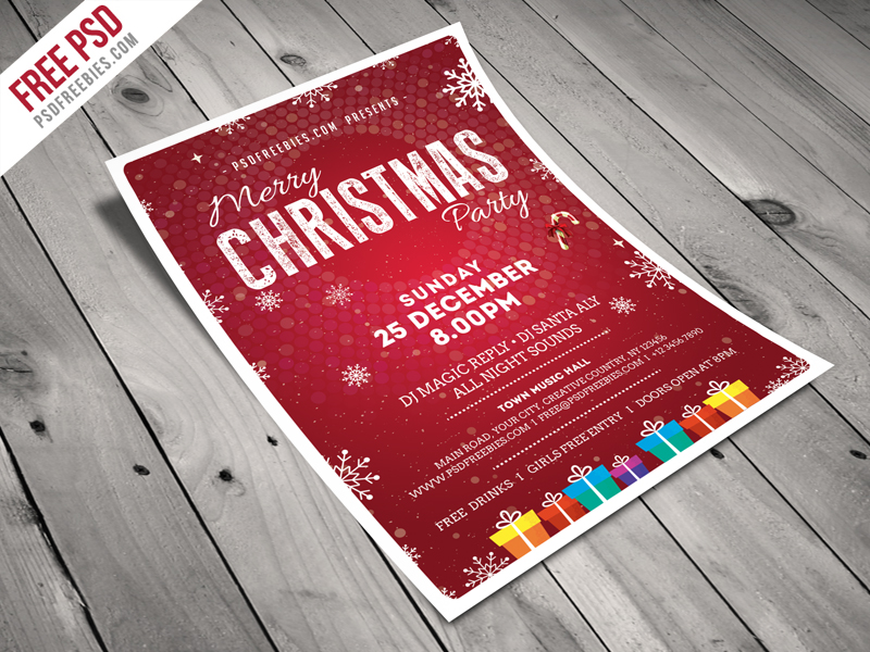 Christmas Party Flyer Template Free PSD