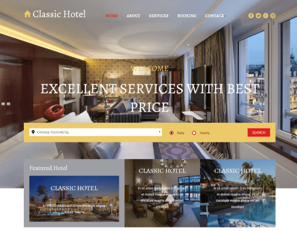20 Best Free Hotel Booking Html Website Templates 2024