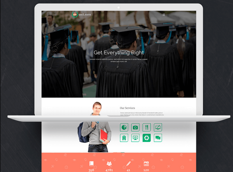 Education Website Template Free PSD