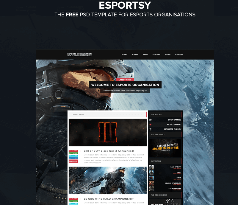 Esports Web Template