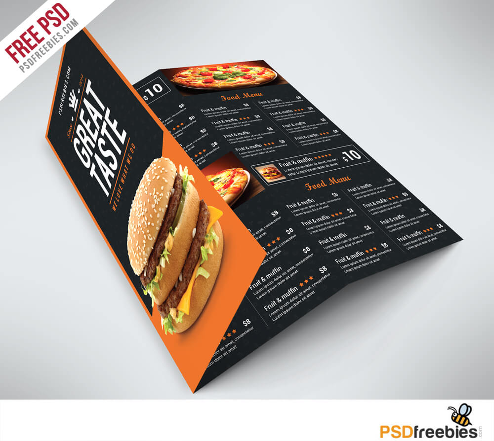 Fast Food Menu Trifold Brochure