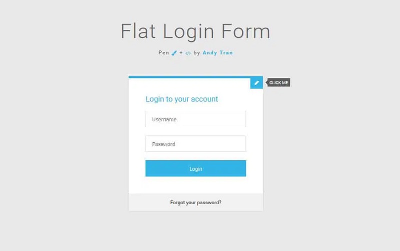 Flat Free HTML5 Login Form Templates