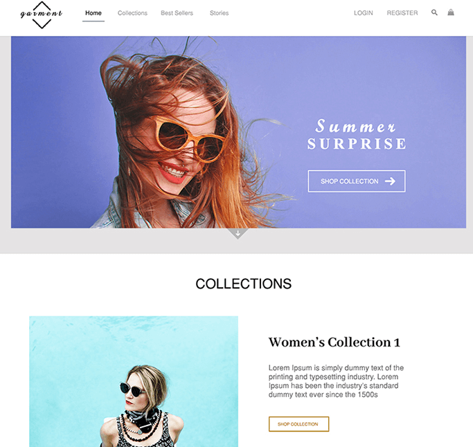 Free E-Commerce Web Template PSD