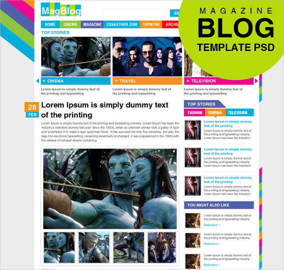 Magazine Blog Template PSD 