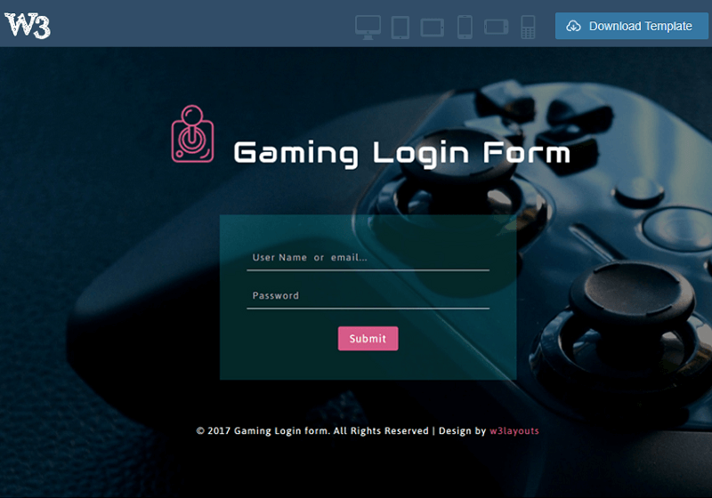 Gaming Login Form