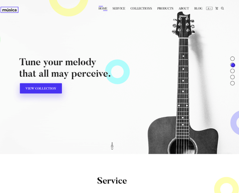 Guitar Store E commerce Web Template PSD