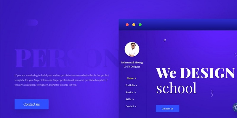 Minimal Portfolio Web Template PSD