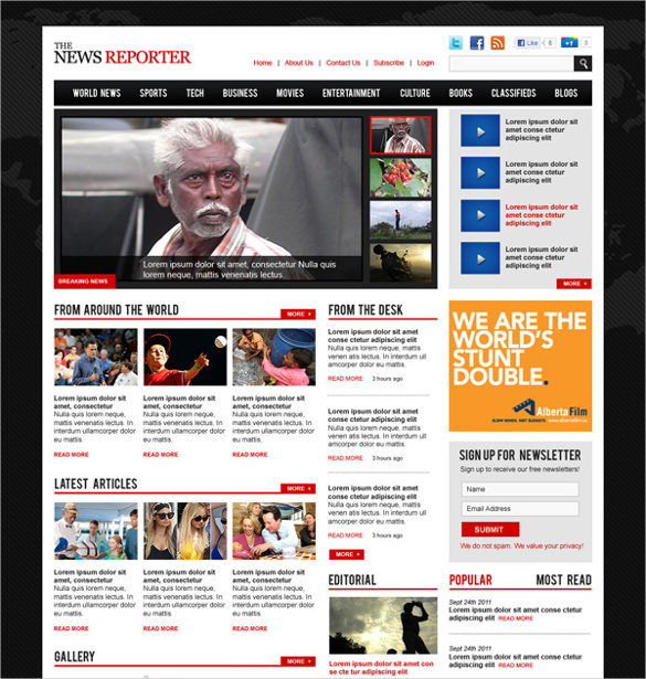 News Paper Magazine PSD Template