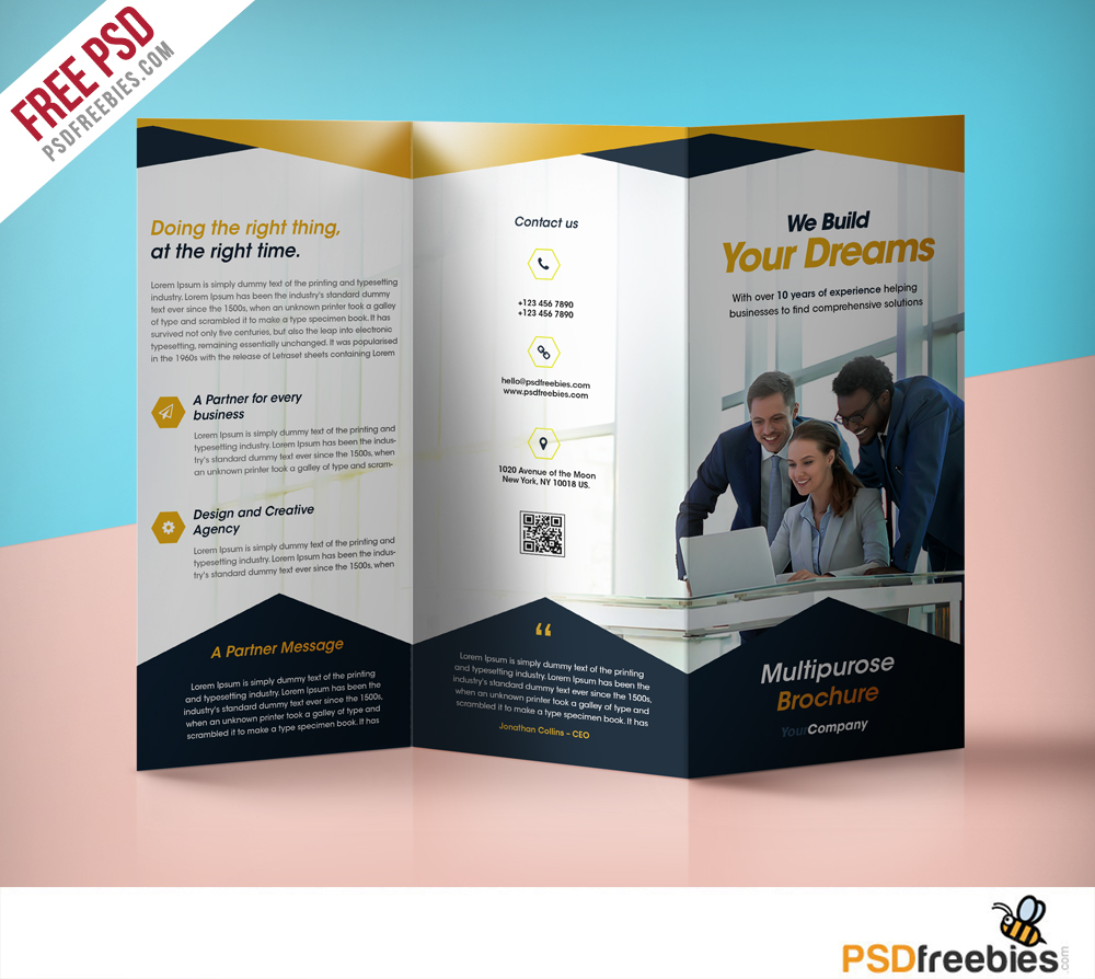 Professional Corporate Tri-Fold Brochure Template
