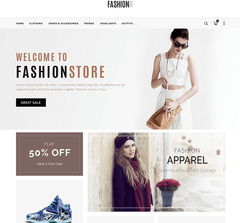 Simple Ecommerce Website Templates