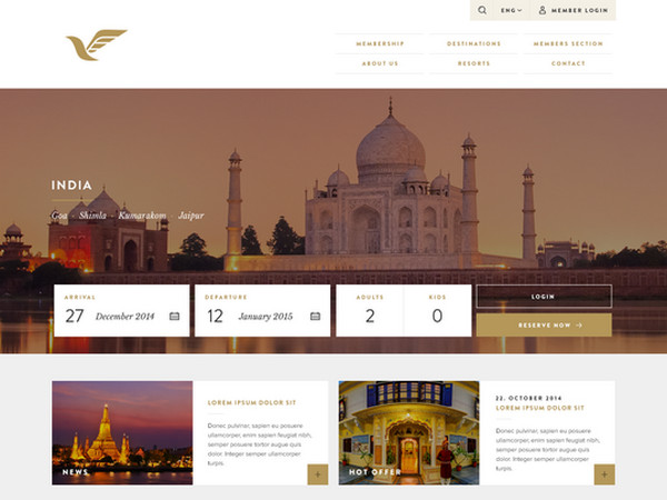 Travel Hotel Website Template