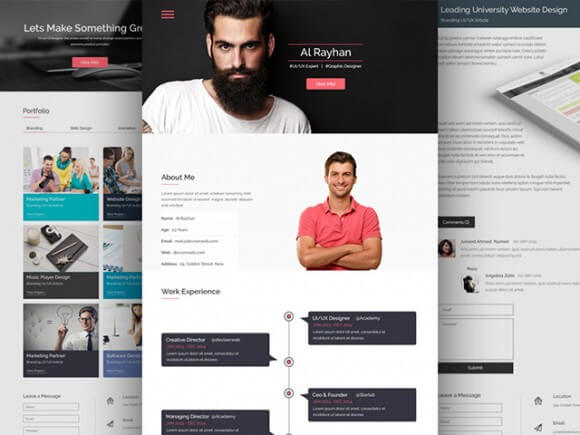 CV / Resume PSD website template