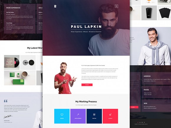 Personal website PSD template