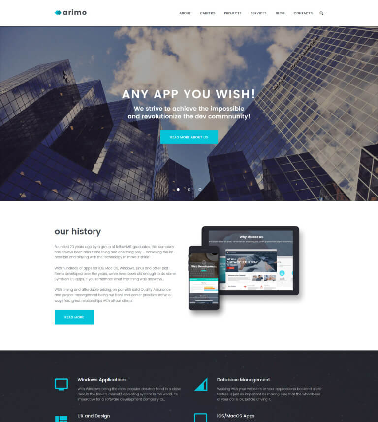 Arimo Internet WordPress Theme