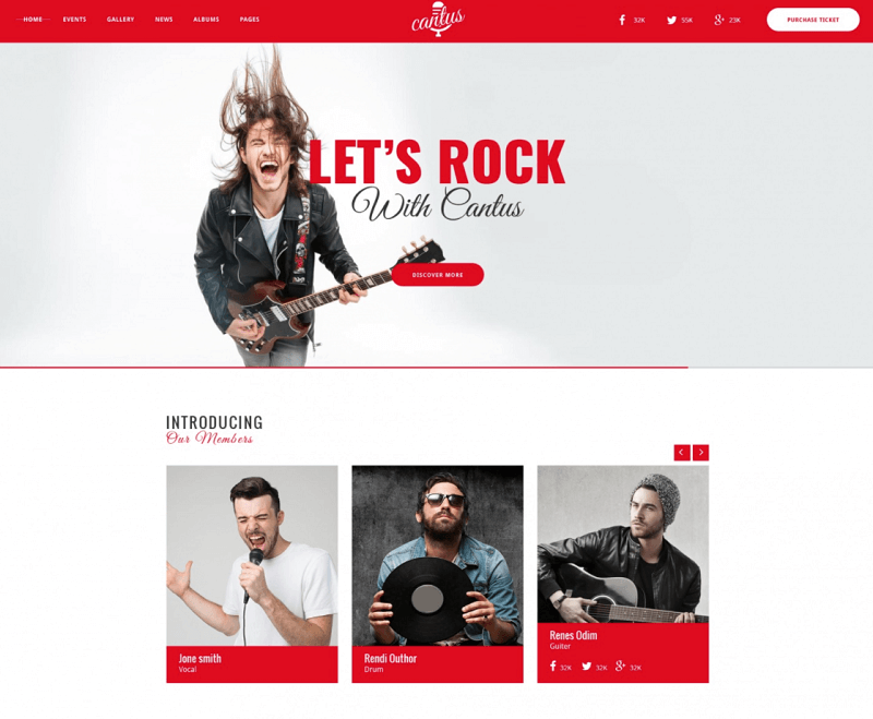 Cantus – Free Website PSD Template