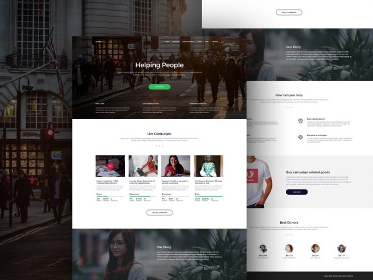 Charity Organisations Website Template Free PSD