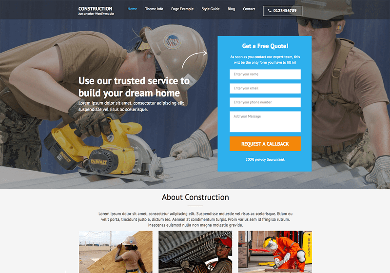 Construction Landing Page