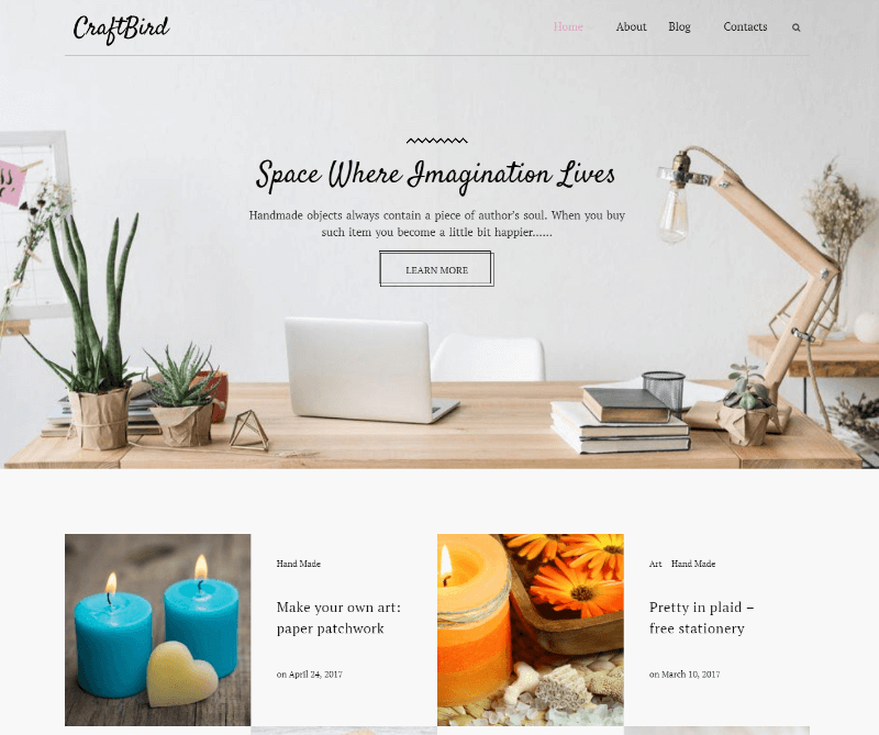 CraftBird - Handmade Artist Personal Blog WordPress Theme