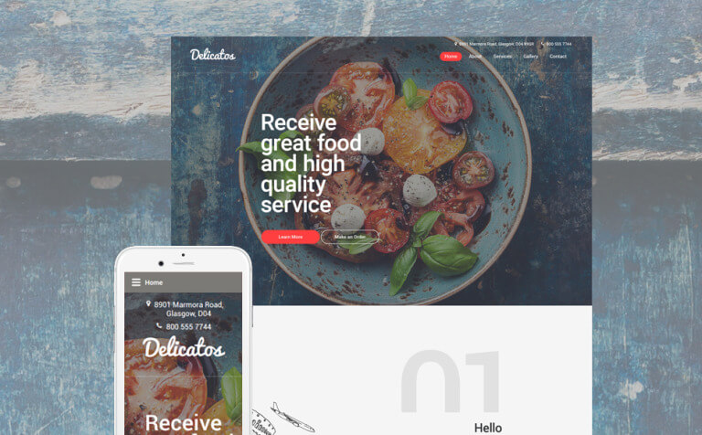 Delicatos Food Restaurant HTML Website Template