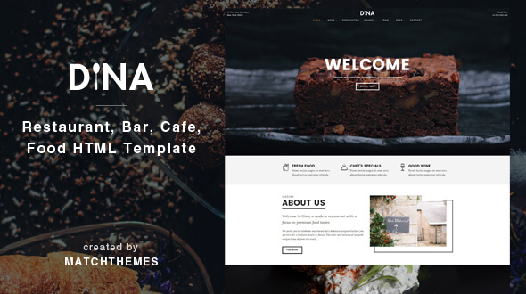 Dina Food Restaurant HTML Website Template