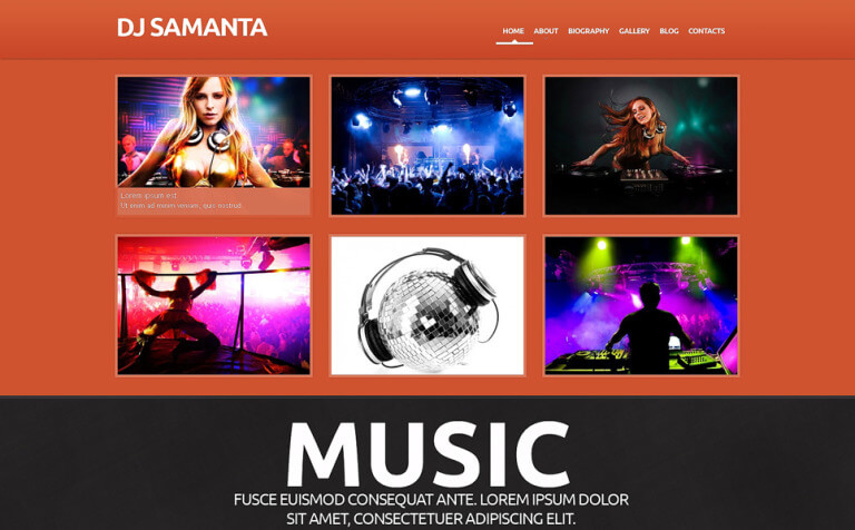 Dj Samanta Music WordPress Theme