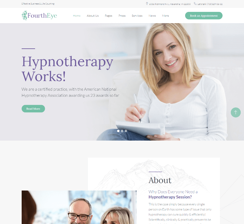 Fourth Eye - Hypnotherapy WordPress Theme