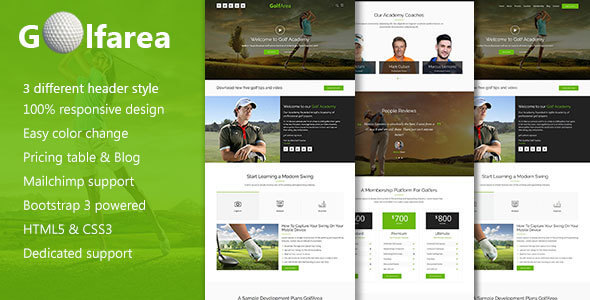 Golfarea Sports HTML Website Template