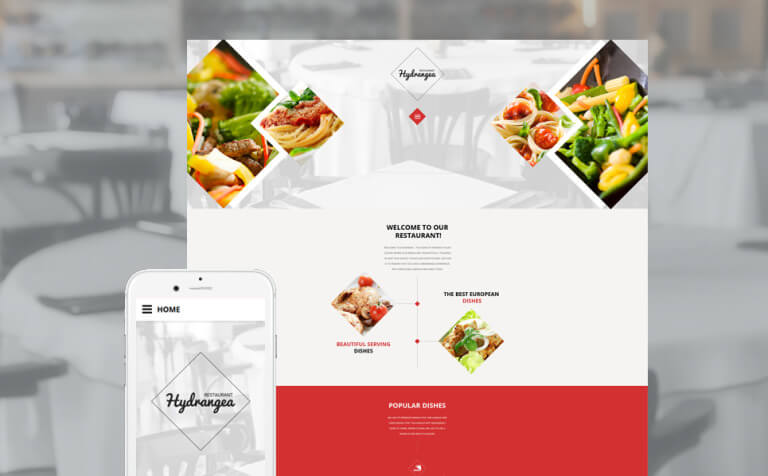 Hydrangea Food Restaurant HTML Website Template