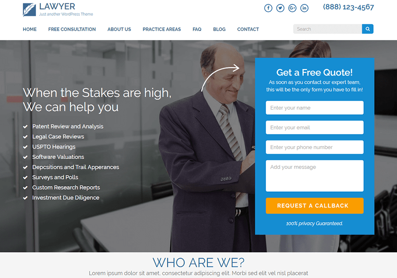 Lawyer Landing Page