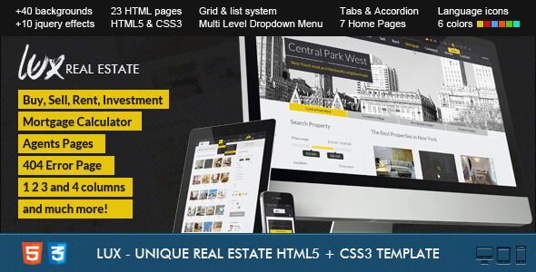 Lux Real Estate HTML Website Template