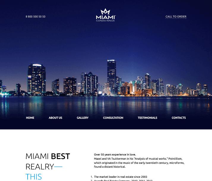 Miami Free PSD Template