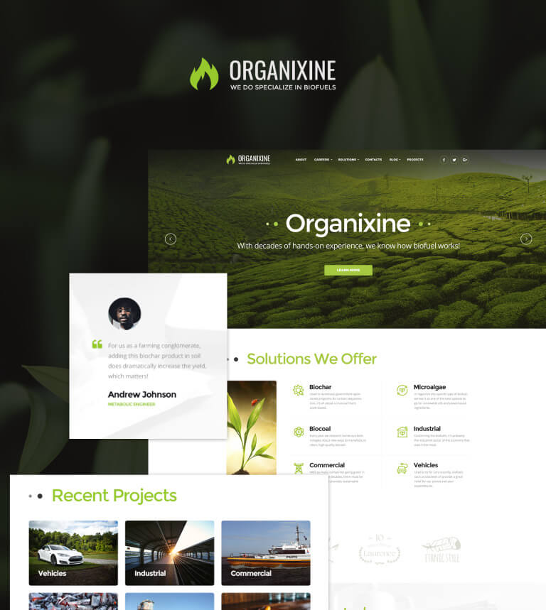 Organixine: Premium WordPress Theme
